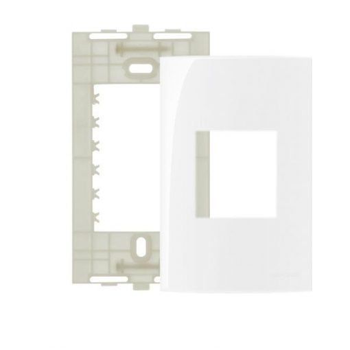 Linha Sleek – Placas + Suportes 4×2” 2 postos horizontais – Branco