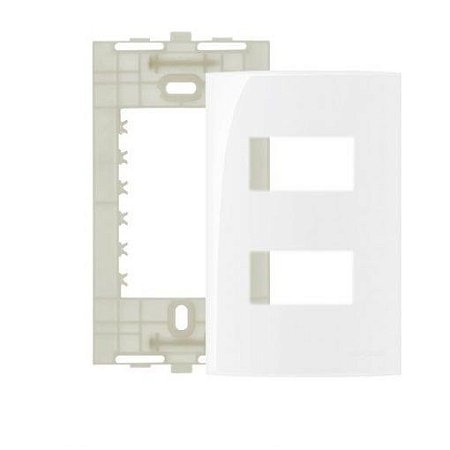 Linha Sleek – Placas + Suportes 4×2” 2 postos horizontais separados – Branco