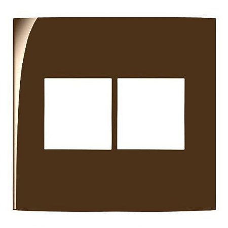 Linha Sleek – Placas 4×4’’ 4 postos horizontais – Marrom