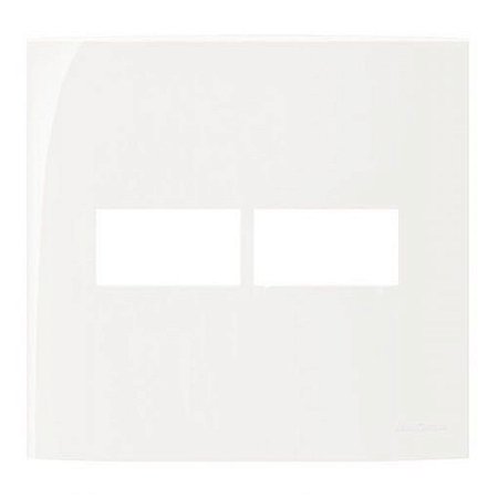 Linha Sleek – Placas 4×4” 2 postos horizontais – Branco