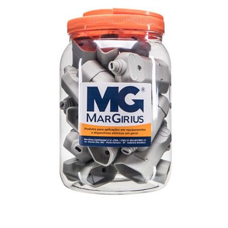 Tomada desmontável 2P de 20A com prensa cabos – Cinza – Pote