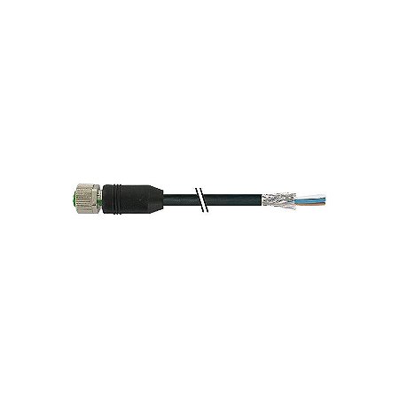 7000-17121-7170300 MURRELEKTRONIK M12 fêmea 0° com cabo PUR 8x0,25 blindado preto cadeia porta-cabos AIN 3m
