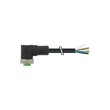 7700-A5031-UMD0500 MURRELEKTRONIK Mini (7/8) 5 pólos, fêmea 90° com cabo PUR, UL/CSA, 5x16AWG, preto, 5m