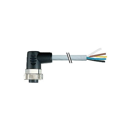 7000-78051-9610300 MURRELEKTRONIK 7/8" fêmea 90° com cabo PUR 5x1.5 cinzento UL/CSA+cadeia porta-cabos 3m