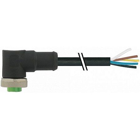 7700-A5031-UMD0300 MURRELEKTRONIK Mini (7/8) 5 pólos, fêmea 90° com cabo PUR, UL/CSA, 5x16AWG, preto,3m