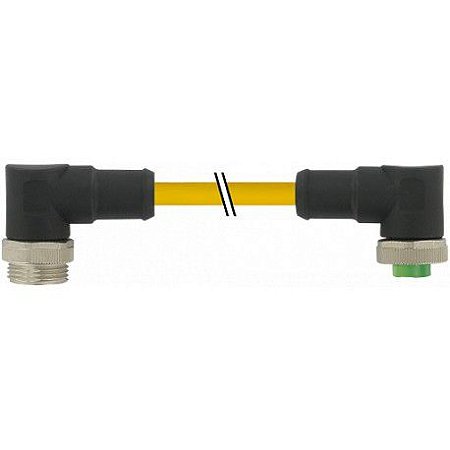 7700-A5A31-UBD1000 MURRELEKTRONIK Mini (7/8) 5 pólos, macho (Ext.) 90°/fêmea 90° PVC, STOOW, 5x16AWG, amarel..