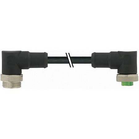 7700-A5A31-UMD0300 MURRELEKTRONIK Mini (7/8) 5 pólos, macho (Ext.) 90°/fêmea 90° PUR, UL/CSA, 5x16AWG, preto..