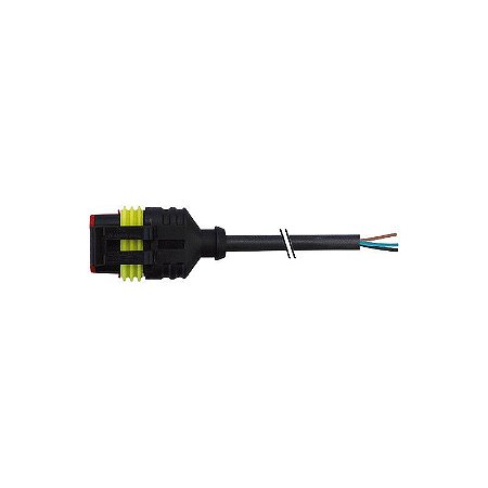 7072-73081-5130300 MURRELEKTRONIK plugue de válvula SuperSeal fêmea 3 pólos com cabo PUR 3x0.75 preto 3m