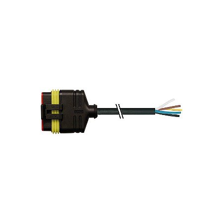 7072-73221-5160150 MURRELEKTRONIK plugue de válvula SuperSeal fêmea 6 pólos com cabo PUR 6x0.75 preto 1,5m