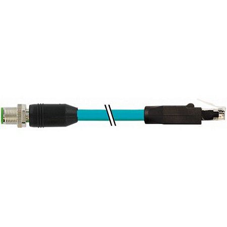 7700-51101-S4X0750 MURRELEKTRONIK M12 macho 0° X-cod. / RJ45 macho 0° Gigabit TPE 4x2xAWG26 blindado azul UL..