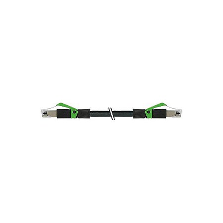 7000-74301-8510140 MURRELEKTRONIK RJ45 macho 0º / RJ45 macho 0º Ethernet PUR 2x2xAWG22 blindado preto UL/CSA