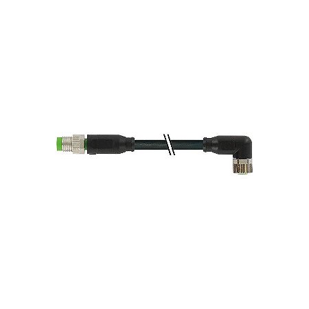 7000-88025-6300120 MURRELEKTRONIK M8 macho 0° / M8 fêmea 90° PUR 3x0.25 preto UL/CSA + cadeia porta-cabos
