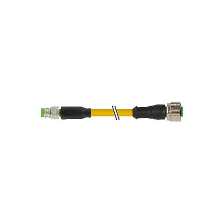 7000-88251-0210300 MURRELEKTRONIK M8 macho 0° / M12 fêmea 0° 4 pólos PUR 4x0.25 amarelo, 3m