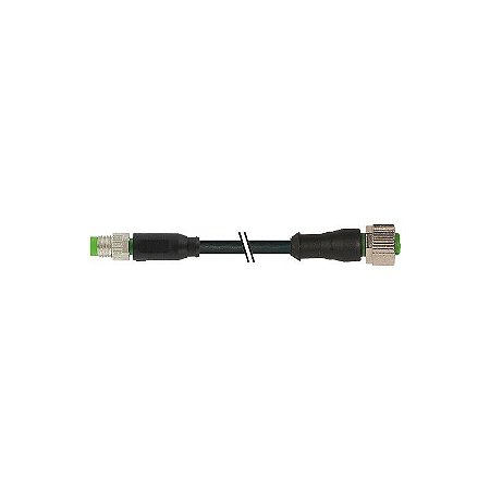 7000-88251-6310200 MURRELEKTRONIK M8 macho 0° / M12 fêmea 0° 4 pólos PUR 4x0.25 preto UL/CSA + cadeia porta cabos