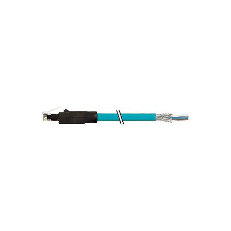 7700-74118-S4W0500 MURRELEKTRONIK RJ45 macho 0º extremidade livre, Gigabit TPE 4x2xAWG24 blindado azul