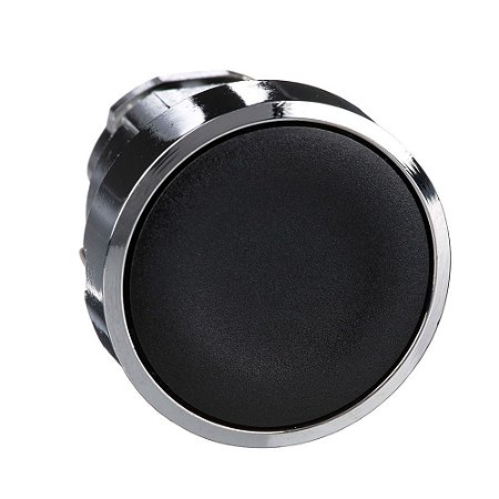 CABEÇOTE PARA BOTÃO Ø22MM METÁLICO, FACEADO, RETORNO POR MOLA, PRETO ZB4BA2