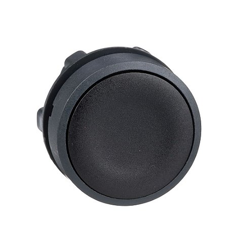 CABEÇOTE PARA BOTÃO Ø22MM PLÁSTICO, FACEADO, RETORNO POR MOLA, PRETO ZB5AA2