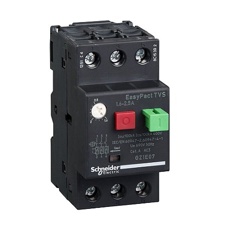DISJUNTOR TERMOMAGNETICO TESYS GZ1E 1.62.5A BOTAO IMPULSAO GZ1E07