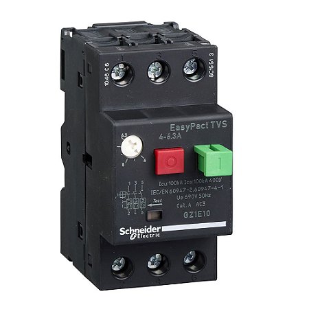 DISJUNTOR TERMOMAGNETICO TESYS GZ1E 46.3A BOTAO IMPULSAO GZ1E10