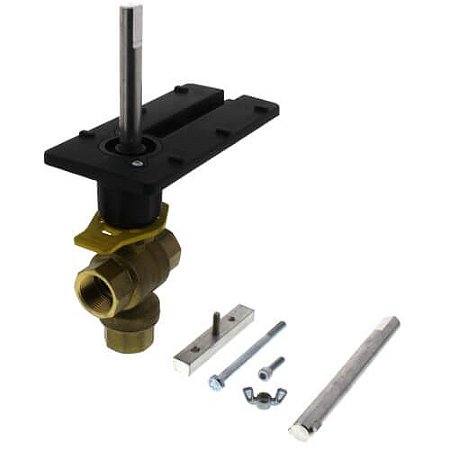 Válvula de esfera de controle roscada de latão de 3/4 ″ 3 vias para atuador DCA (0,66 Cv)