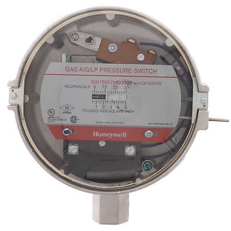 Interruptor de pressão de reinicialização manual de 1,5 psi a 5 psi (subtrativo)