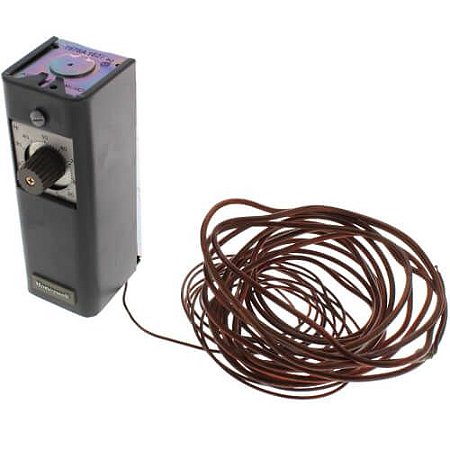 Controlador de temperatura comercial de bulbo remoto, 55 F a 175 F, capilar de 20 pés, elemento de detecção de bulbo de cobre