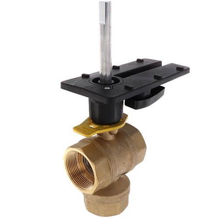 Válvula de esfera de controle roscada de latão de 1 1/2 ″ 3 vias para atuador DCA (32 Cv)