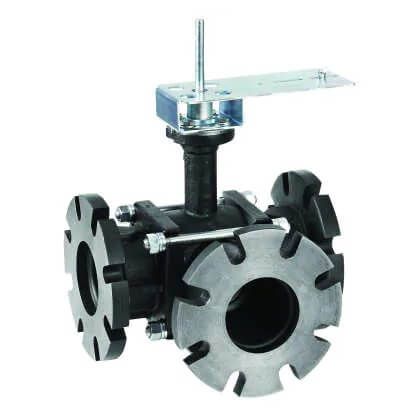 Válvula de esfera de controle acionada por flange de 3 vias de 4 ″ (160 Cv)