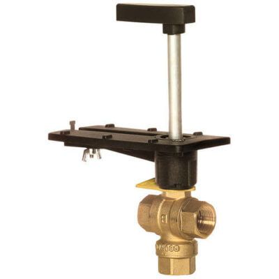 Válvula de esfera de controle rosqueada de latão de 1/2 ″ 3 vias para atuador DCA (8 Cv)