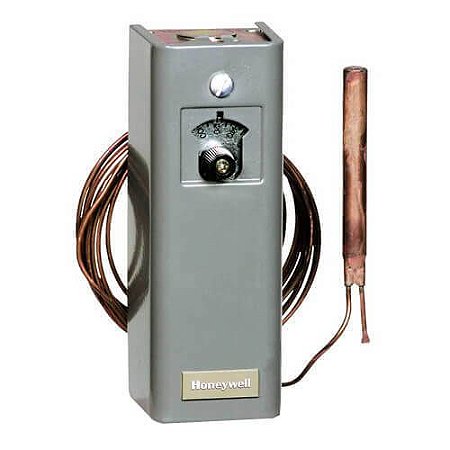 Bulbo remoto Controlador de temperatura comercial, 0 F a 100 F, capilar de 20 pés, elemento sensor de bulbo de aço inoxidável