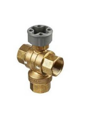 Válvula de esfera de controle roscada de latão de 1 ″ e 3 vias para atuador MVN (3,5 Cv)