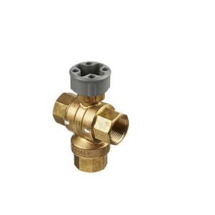 Válvula de esfera de controle roscada de latão de 3/4 ″ 3 vias para atuador MVN (1,3 Cv)