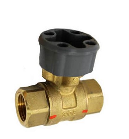 Válvula de esfera de controle roscada de latão de 1/2 ″ 2 vias para atuador MVN (2,6 Cv)