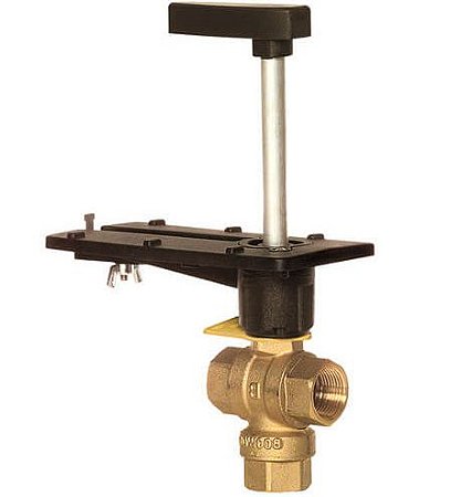 Válvula de esfera de controle roscada de latão de 1-1 / 2 ″ 3 vias para atuador DCA (13,4 Cv)