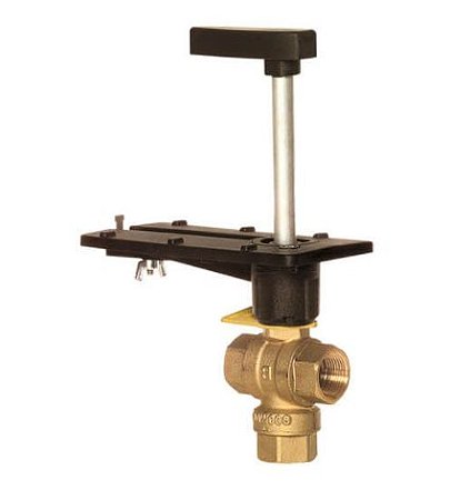 Válvula de esfera de controle roscada de latão de 1 ″ e 3 vias para atuador DCA (22 Cv)