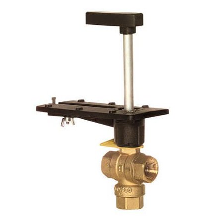 Válvula de esfera de controle roscada de latão de 2/2 ″ 3 vias para atuador DCA (100 Cv)