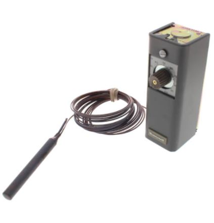 Controlador de trol de temperatura comercial de bulbo remoto, 80 a 220 F, capilar de 10 pés, elemento de detecção de bulbo de cobre
