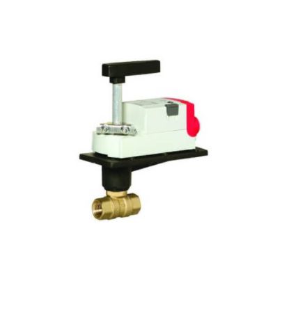 Válvula de esfera de retorno de mola de 3 vias FNPT 3/4 ″ com atuador de 2 posições (7 Cv)