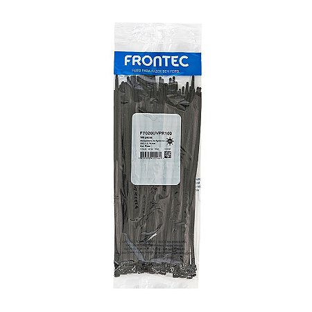 ABRAÇADEIRA NYLON 200MMX3,7 PRETA FRONTEC C100