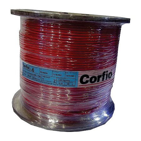 CABO FLEXÍVEL BOBINA 6,0MM VERMELHO CORFIO C500