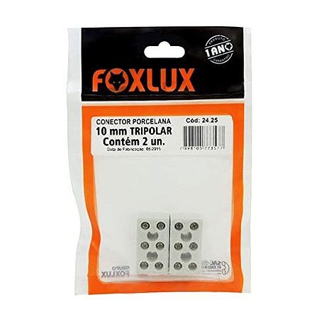 CONECTOR PORCELANA TRIPOLAR 10MM FOXLUX C2