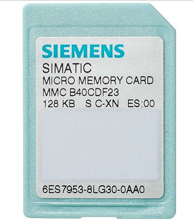 Siemens SIMATIC S7, Micro Cartão de Memória para S7-300/C7/ET 200, 3, 3V Nflash - 6ES7953-8LG31-0AA0