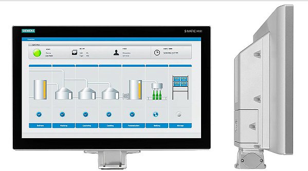 Siemens SIMATIC HMI TP2200 Comfort PRO Preparado para pedestal e extensão com - 6AV2124-0XC24-1AX0