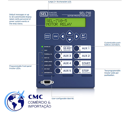 RÉLE PROTEÇÃO MOTOR SEL-710-5