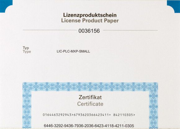 LIC-PLC-MXP-SMALL - Licença PLC SMALL, para XV-2… -57MPN… e XV (S) 400 (5.7z e 8.4z)