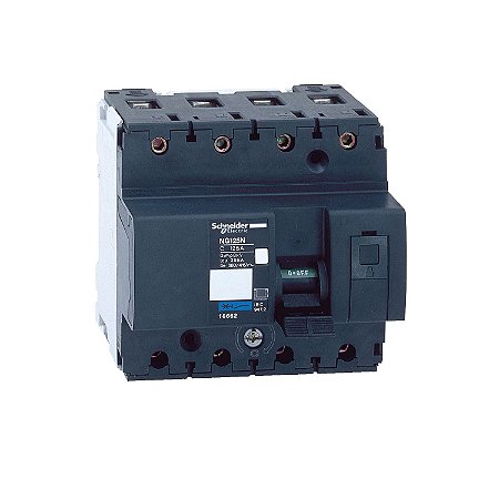 18660 Disjuntor miniatura, Acti9 NG125N, 4P, 100 A, curva C, 25 kA (IEC 60947-2)