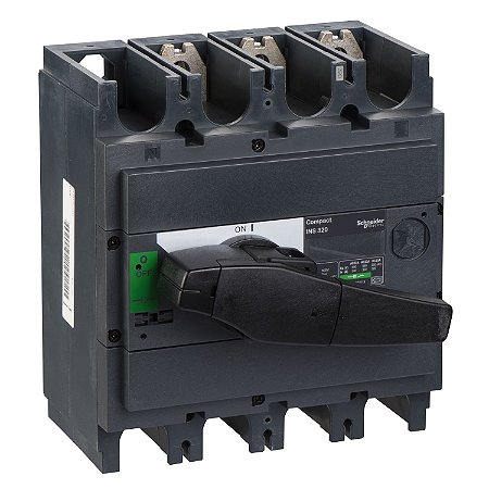 31109 - Chave seccionadora, Compact INS320, 320 A, versão padrão com manopla rotativa preta, 4 pólos