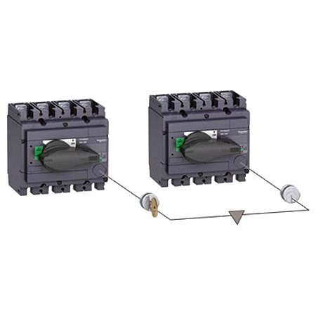 31140 - Conjunto de mudança de fonte manual completo, FXM100, chaves seccionadoras Compact INS250-100, 100 A, 3 pólos