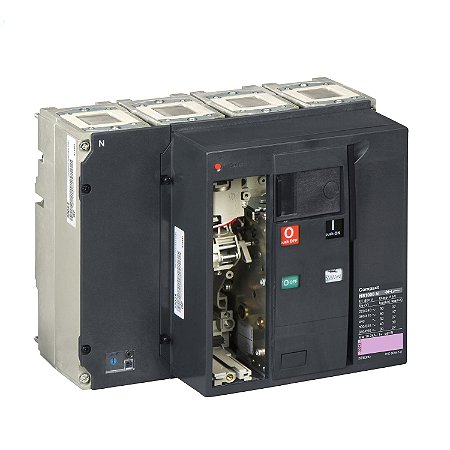 33295 - Estrutura básica do disjuntor, ComPact NS 1000H, 70 kA a 415 VAC, 1000 A, fixo, operado eletricamente, sem unidade de desarme, 4 P