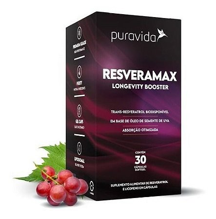 Resveramax Pura Vida 30 Cap - Resveratrol, Puravida